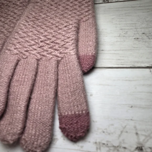 UGG Mauve Women's Gloves with Pom Poms - Picture 3 of 5